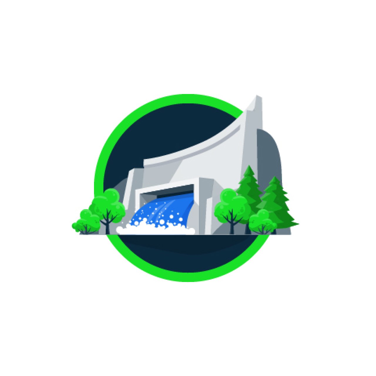Icon, das eine Staumauer zeigt.