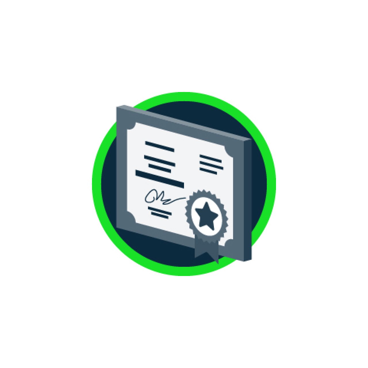 Icon, dass eine Urkunde zeigt.