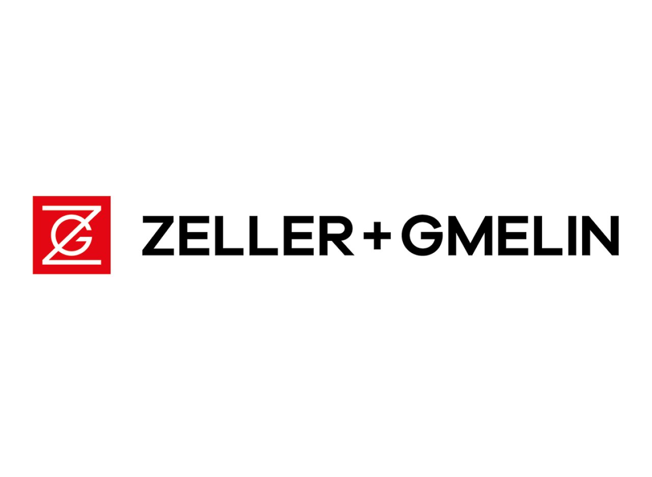 Logo Zeller und Gmelin in schwarz und rot.