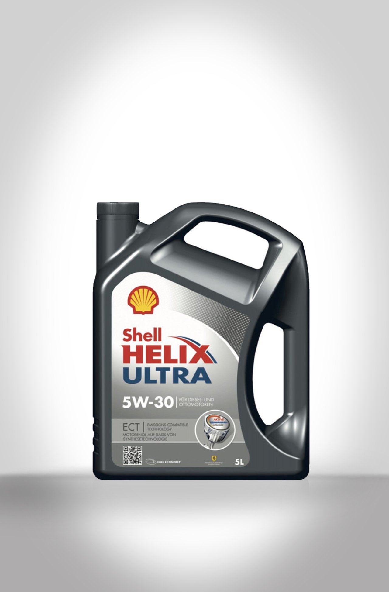 Ein Kanister Shell Helix Ultra Motoröl (5W 30).