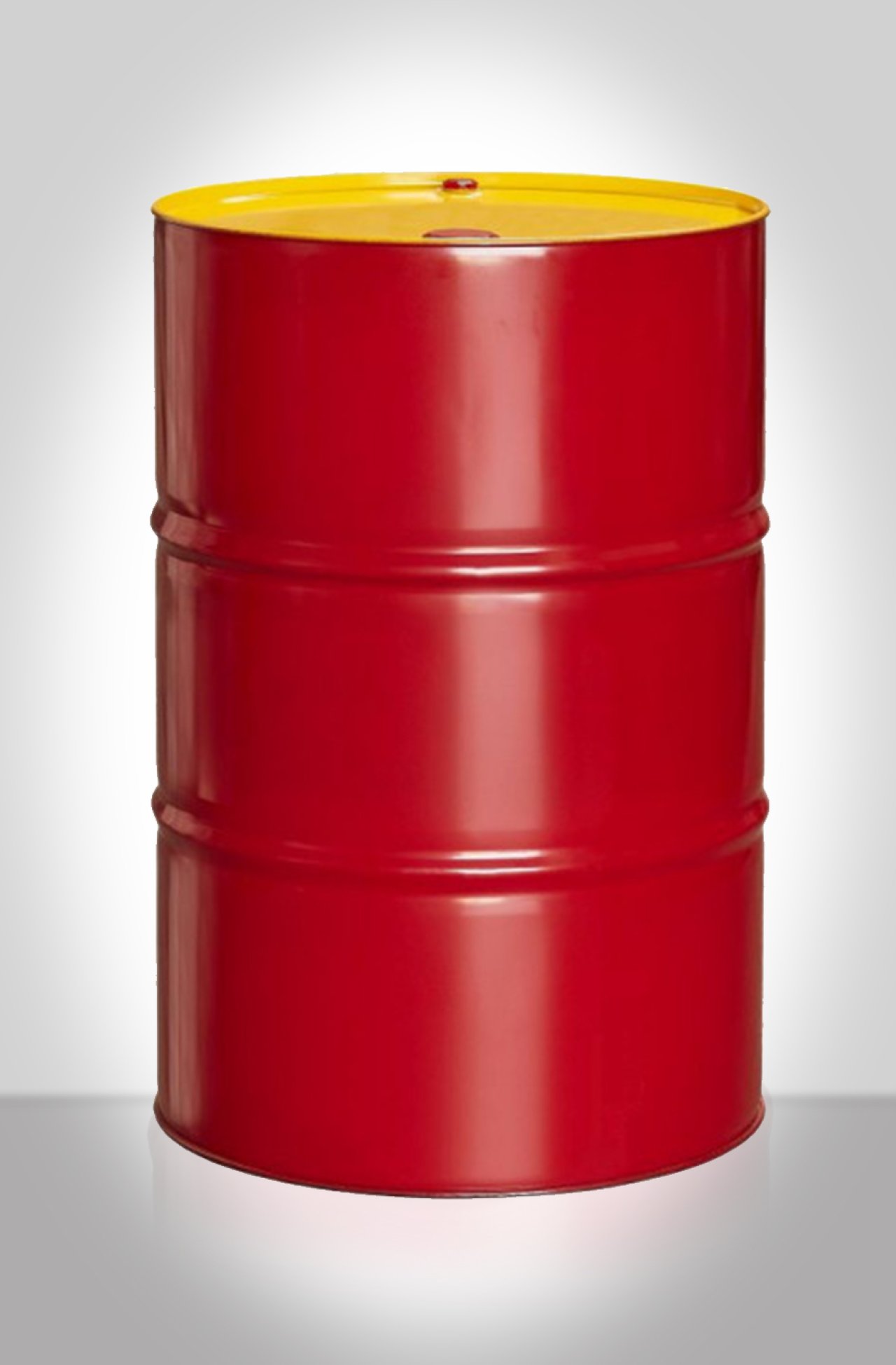 Eine rote Tonne.